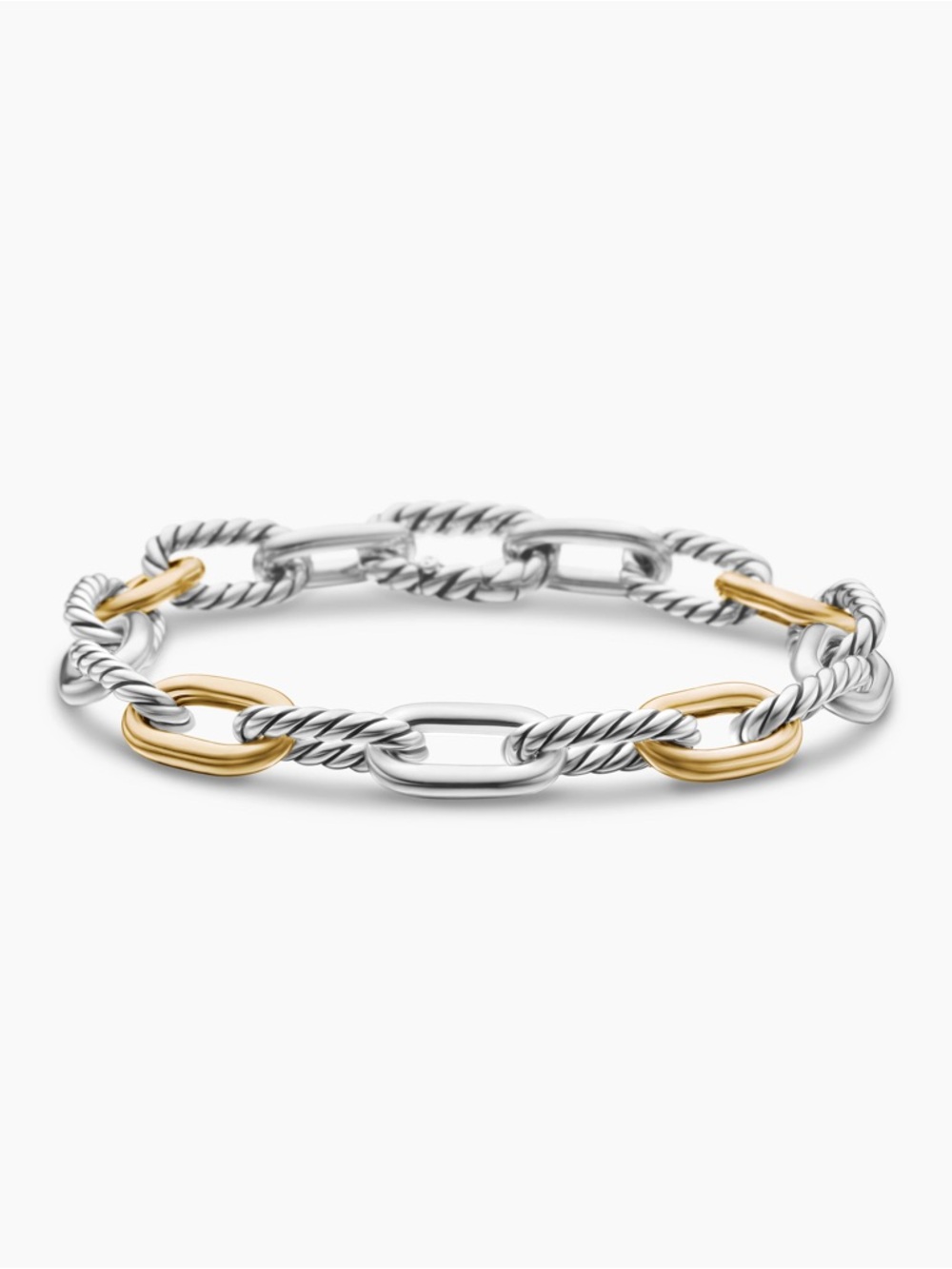 David Yurman Two-Tone Link Bracelet in Silver and Gold
